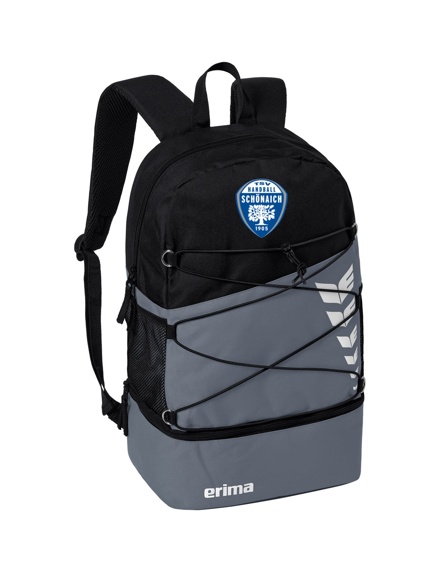Erima SIX WINGS Rucksack TSV Schönaich Handball in grau mit Vereinswappen