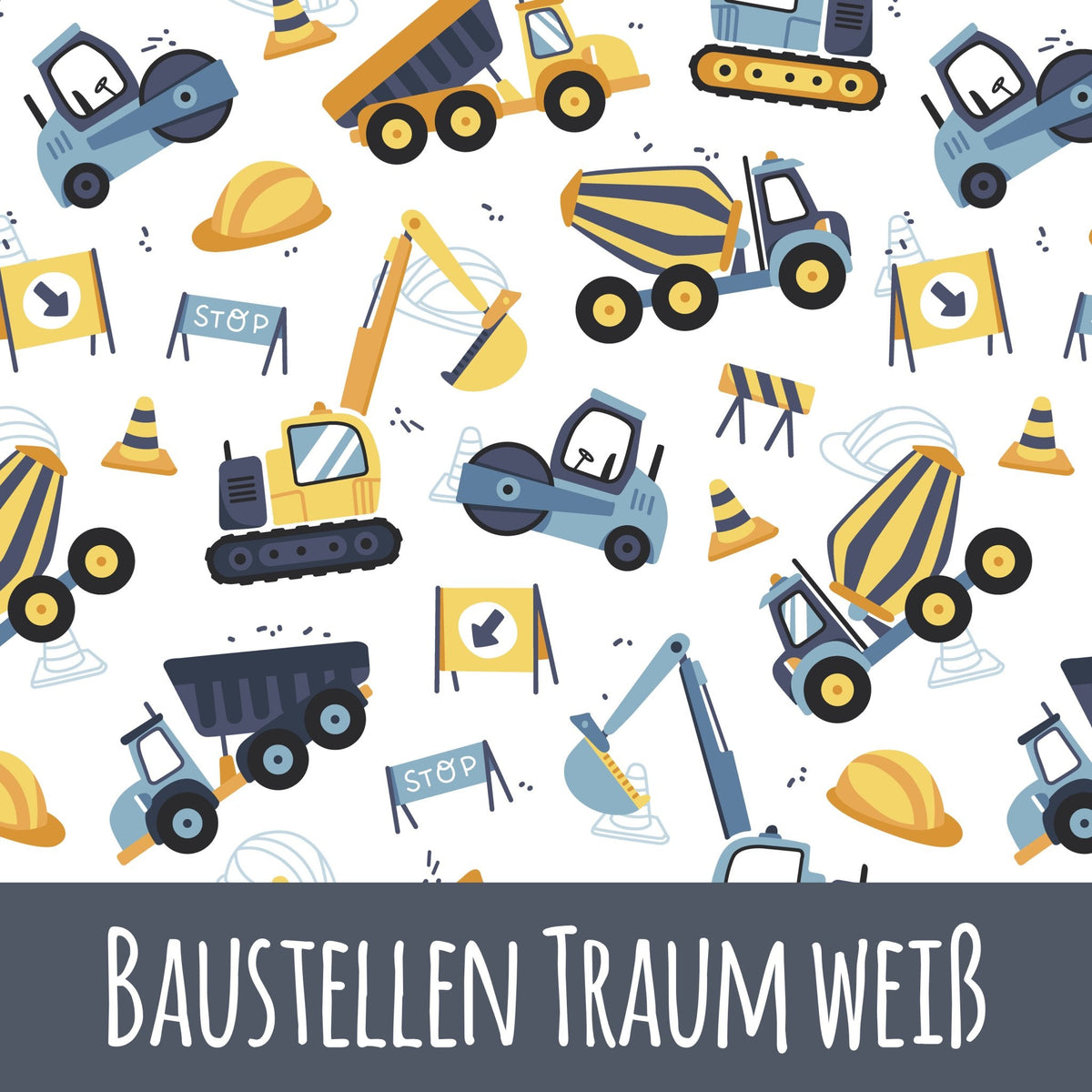Baustellen Traum weiß Bio Jersey