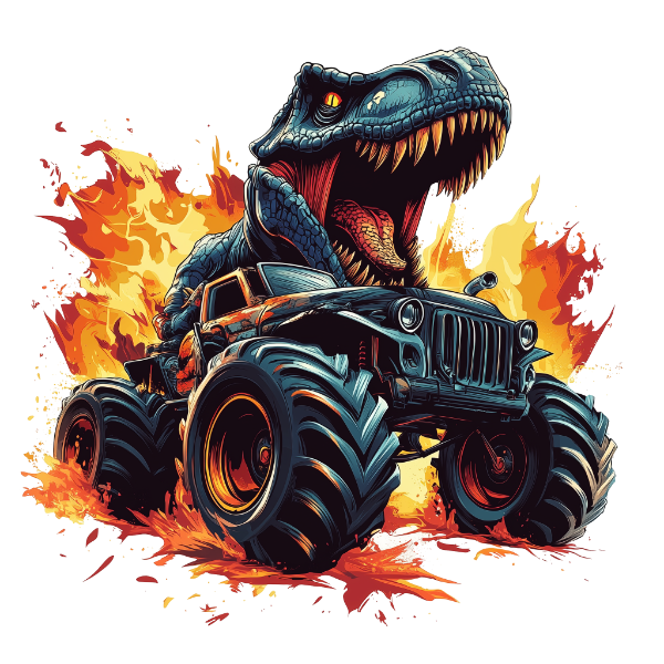 Bügelbild dino monstertruck - 25-013