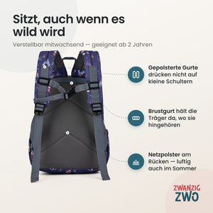 Kinderrucksack Color of the wind – gepolsterte Schultergurte und verstellbarer Brustgurt