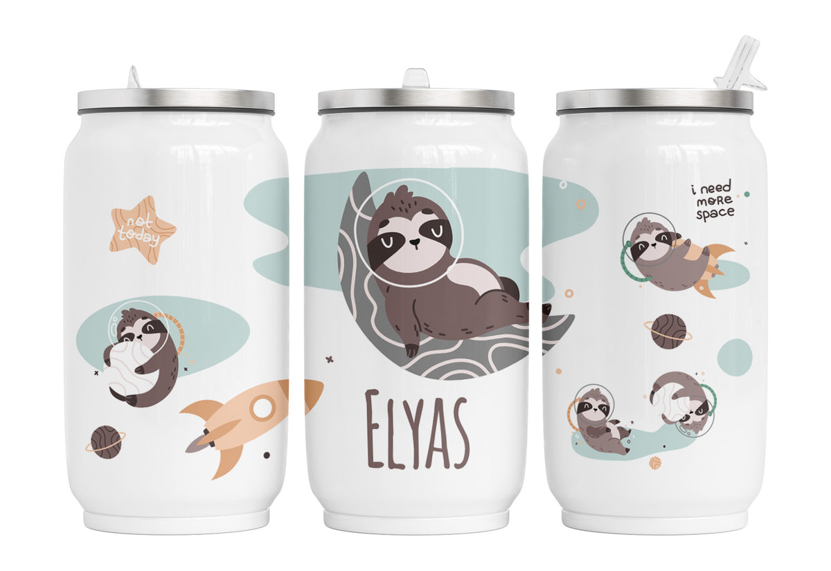 Personalisierte Thermo-Edelstahl Trinkdose 12. Spacy Sloth