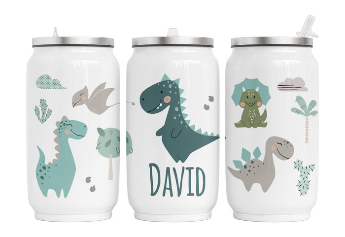 Personalisierte Thermo-Edelstahl Trinkdose 75. DInosause