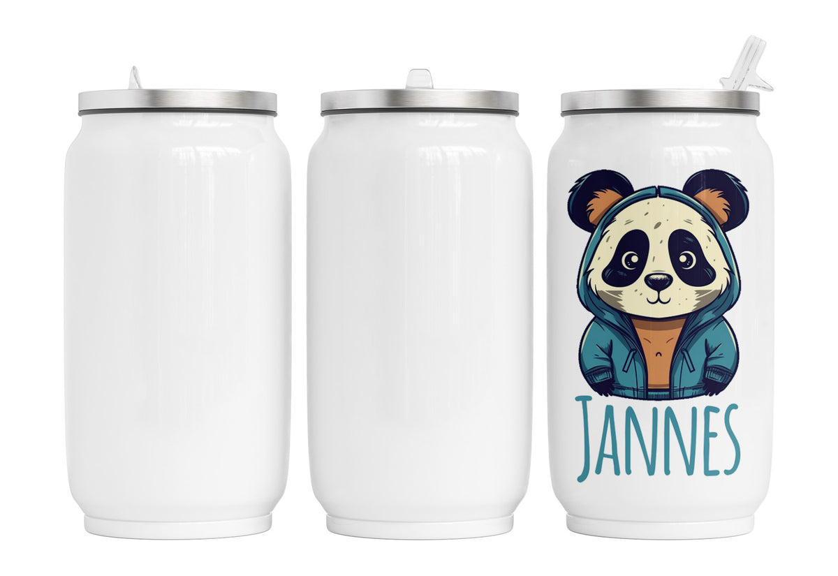 Personalisierte Thermo-Edelstahl Trinkdose Panda