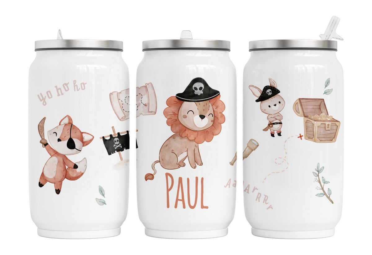 Personalisierte Thermo-Edelstahl Trinkdose Pirate Woodland