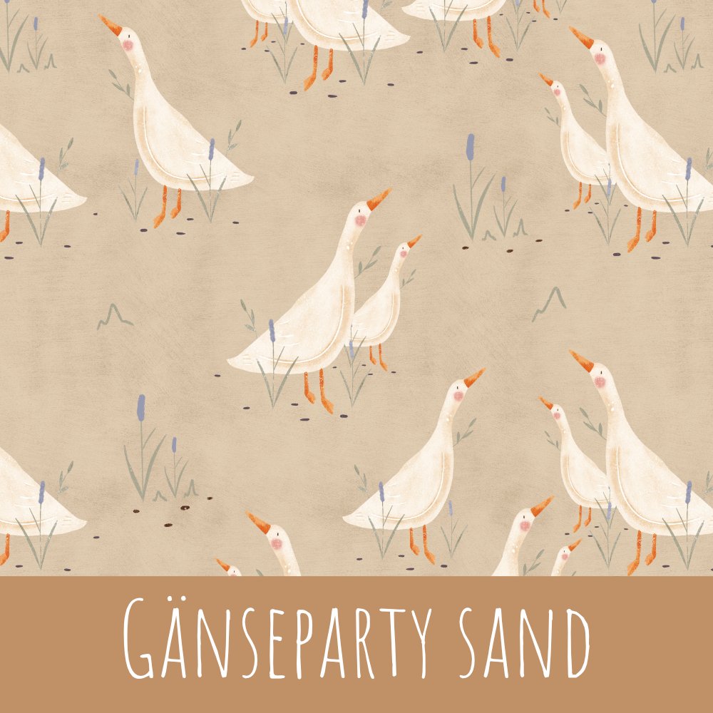 Gänseparty sand Baumwolle 27cm Stoffrest 15,45€/m