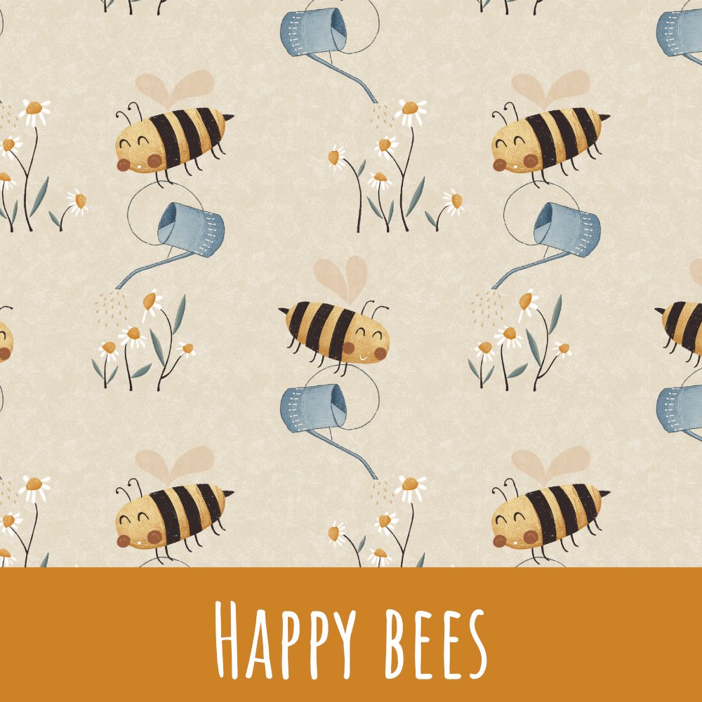 happy bees Baumwolle 50cm Stoffrest 15,45€/m