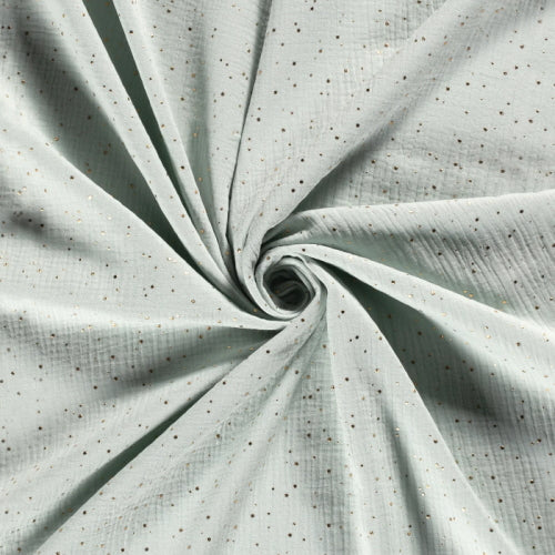 Musselin Glitzer dots hellmint