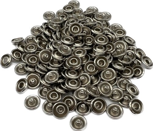 100 Druckknöpfe silber