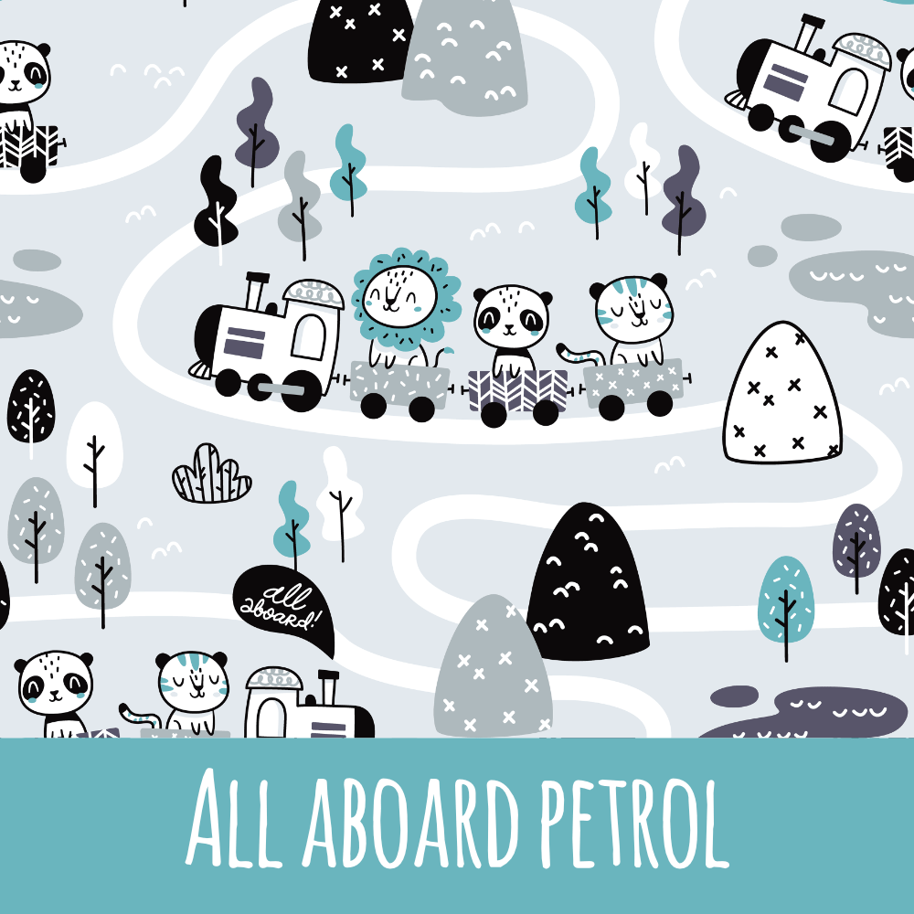 All aboard petrol Baumwolle