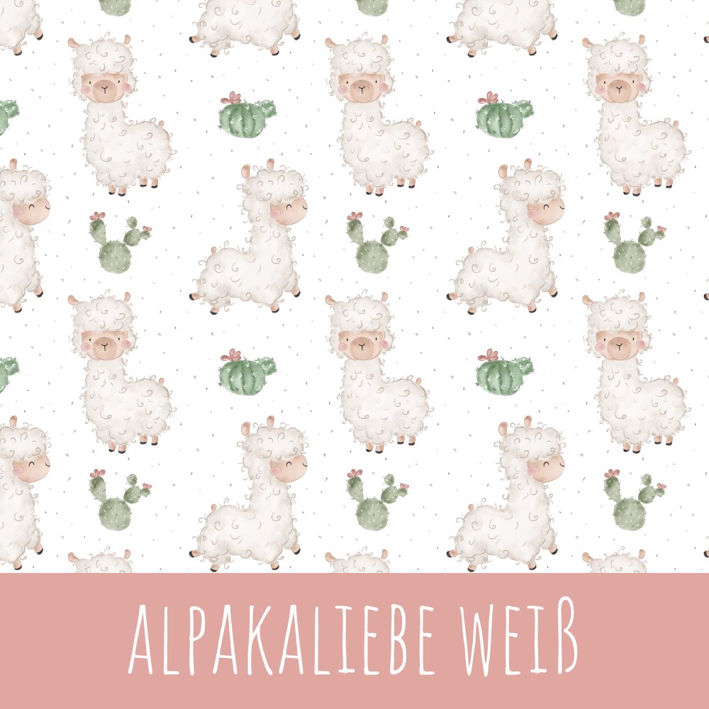 Alpakaliebe weiß Baumwolle