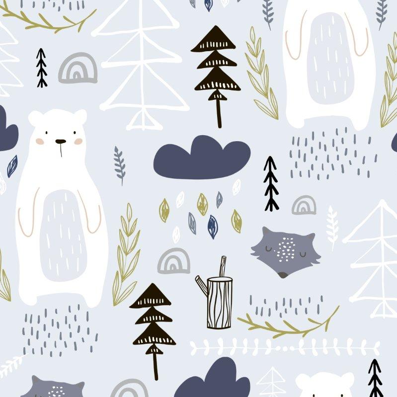 Wald Bär blau Softshell