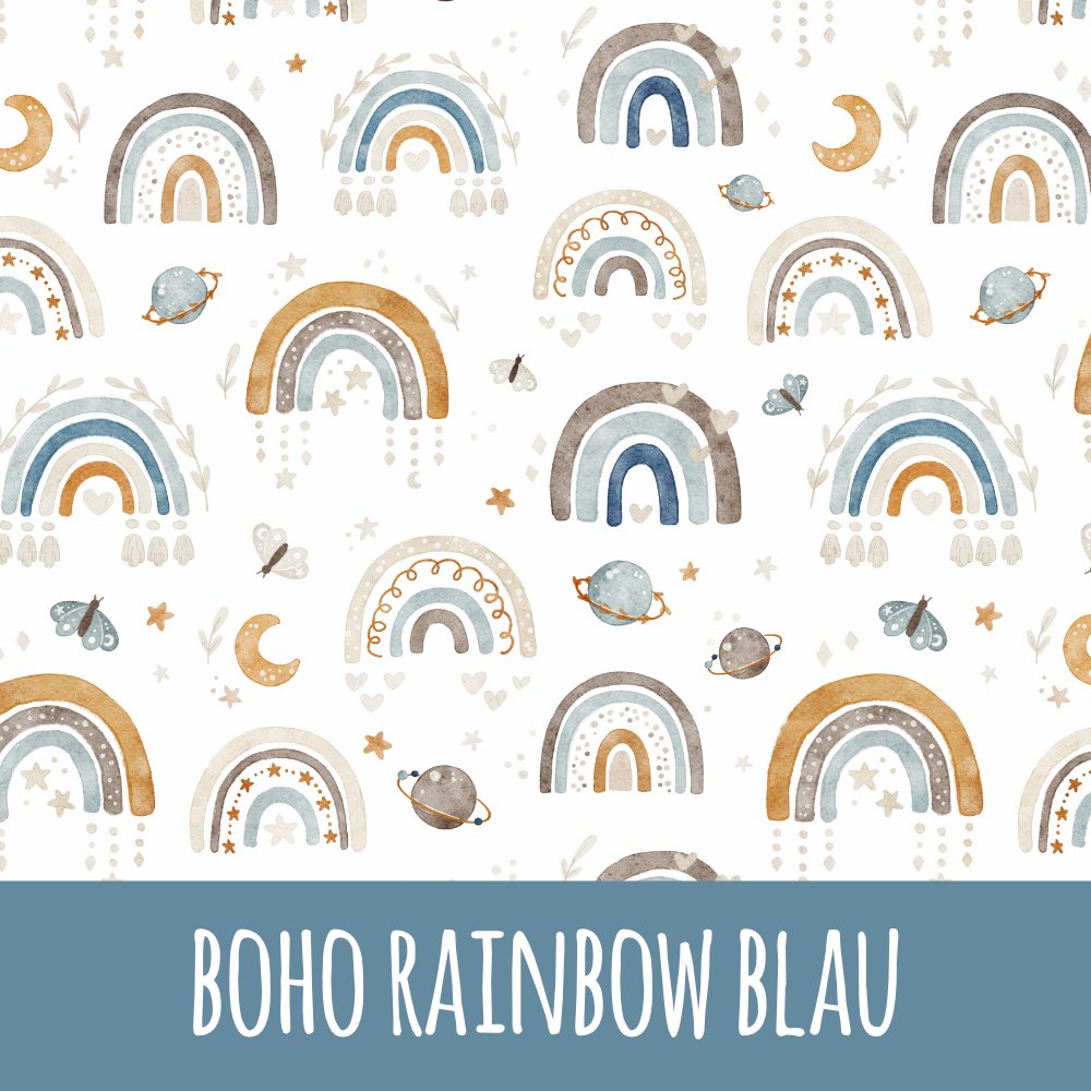 Boho rainbow blau Bio Jersey