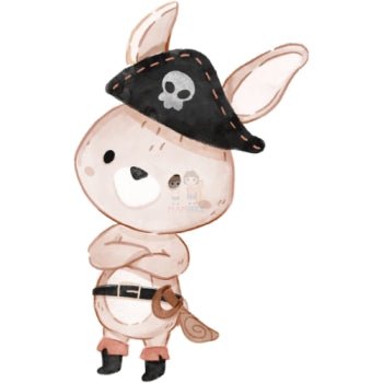Bügelbild Piraten Hase - BB037