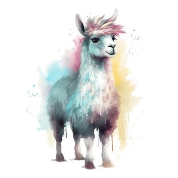 Bügelbild Wasserfarben Lama 3 - BB465