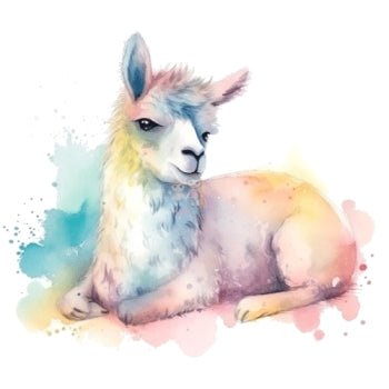 Bügelbild Wasserfarben Lama 4 - BB466