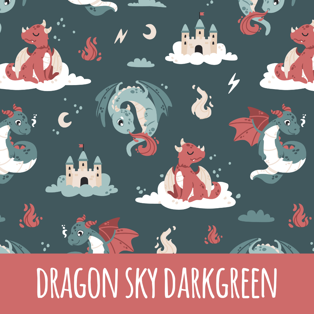 Dragon sky darkgreen Bio Jersey