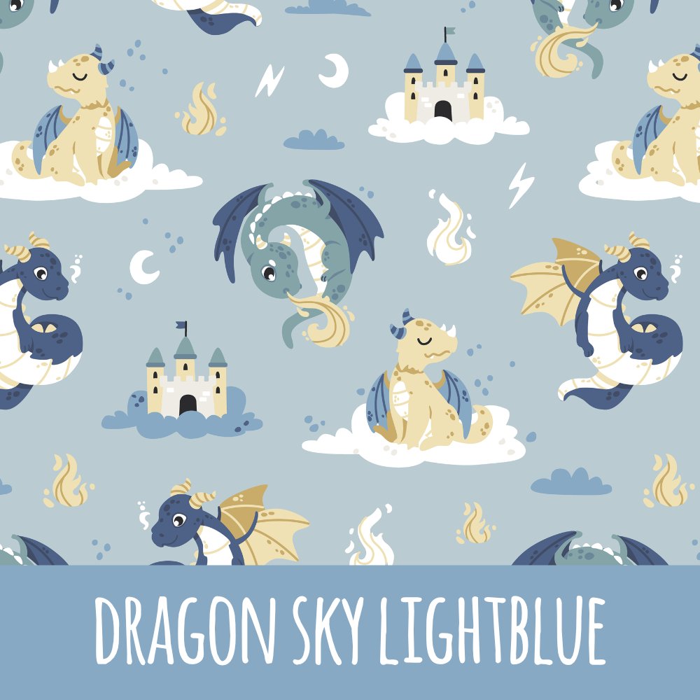 Dragon sky lightblue Baumwolle