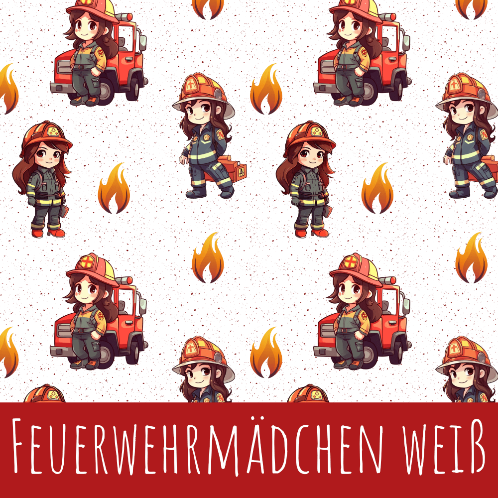 Ferrwehrmädchen weiß Bio Jersey
