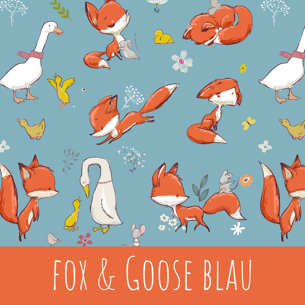 Fox and goose blau Bio Jersey