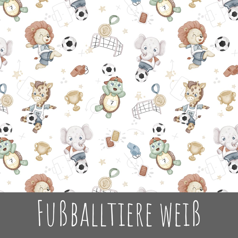 Fußballtiere weiß Bio Jersey