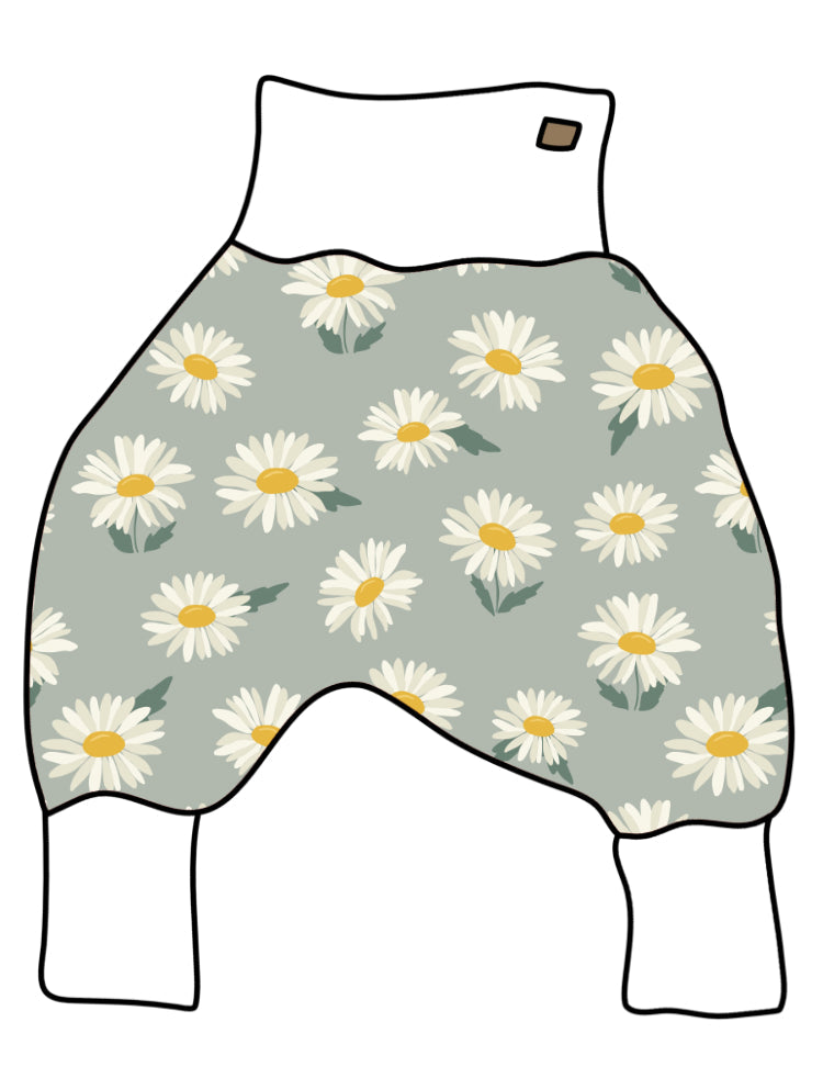 DIY-Paket Lange Pumphose Gänseblumen mint