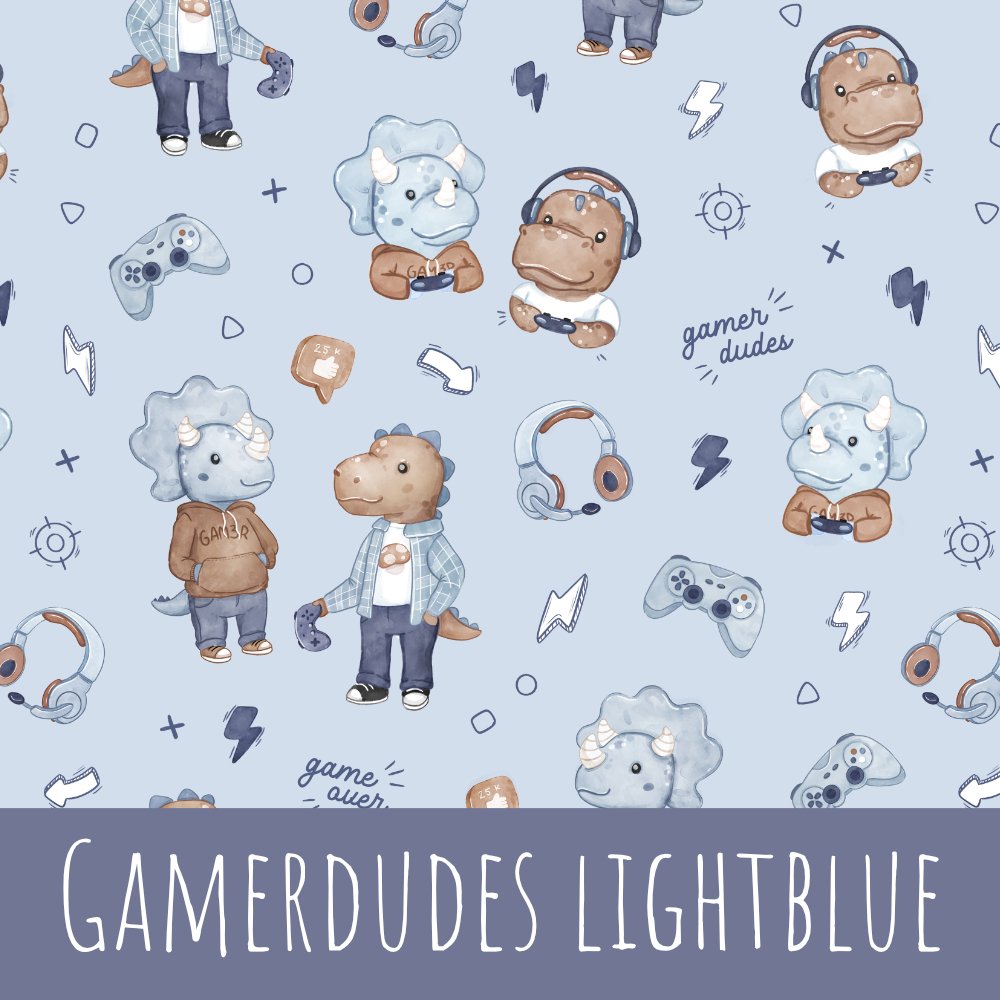 Gamer dudes lightblue Baumwolle