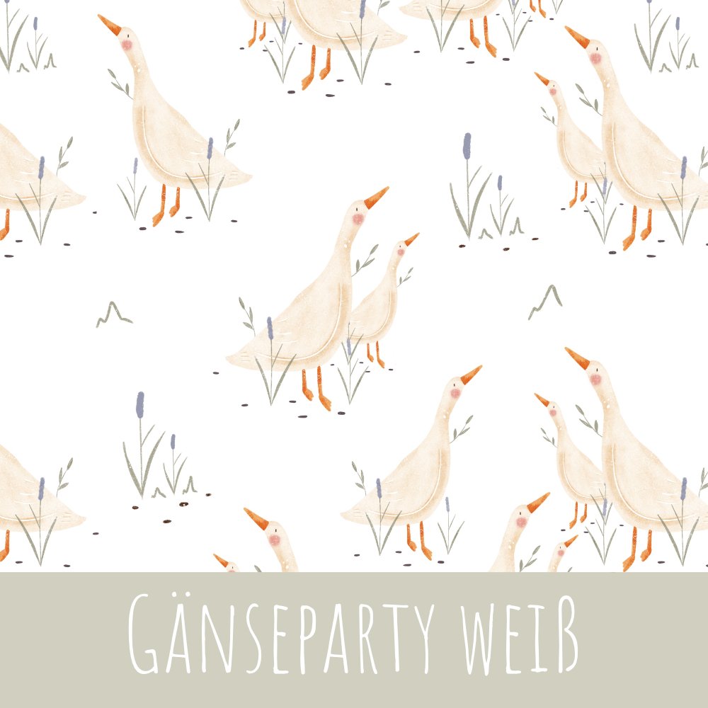 Gänseparty weiß Baumwolle