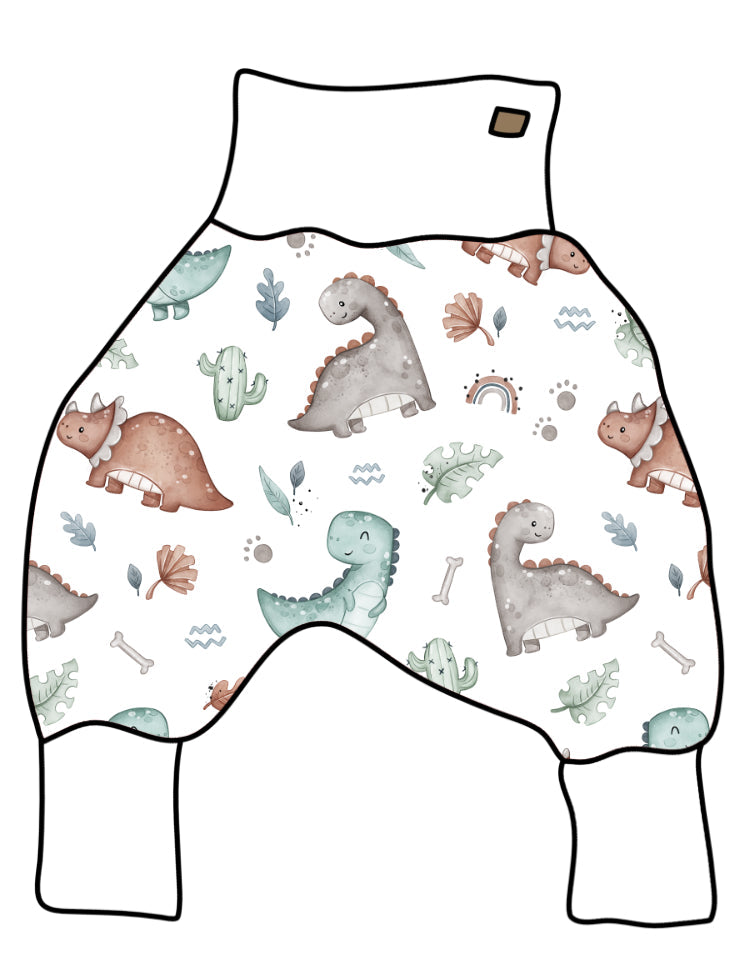DIY-Paket Lange Pumphose happy dino weiß