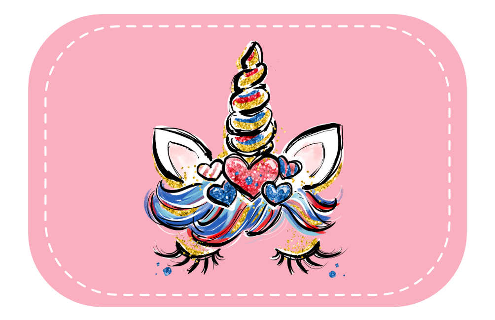 Kunstleder Patch (Farbe wählbar) 05.Einhorn 1