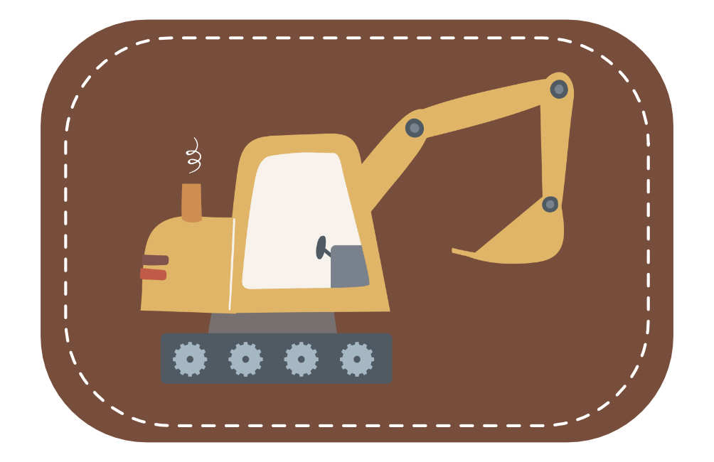 Kunstleder Patch (Farbe wählbar) 13.Bagger 1