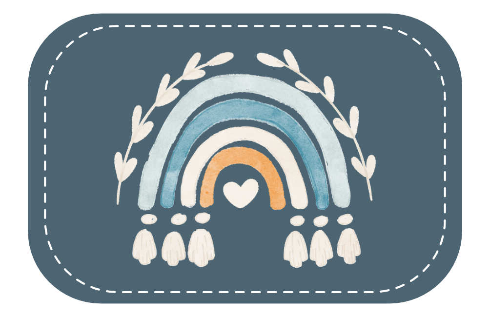 Kunstleder Patch (Farbe wählbar) 38.Regenbogen blau