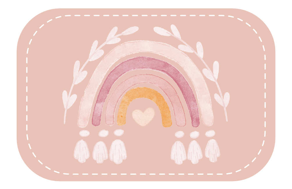 Kunstleder Patch (Farbe wählbar) 39.Regenbogen rosa