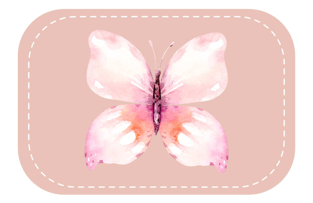 Kunstleder Patch (Farbe wählbar) 59.Aqua butterfly