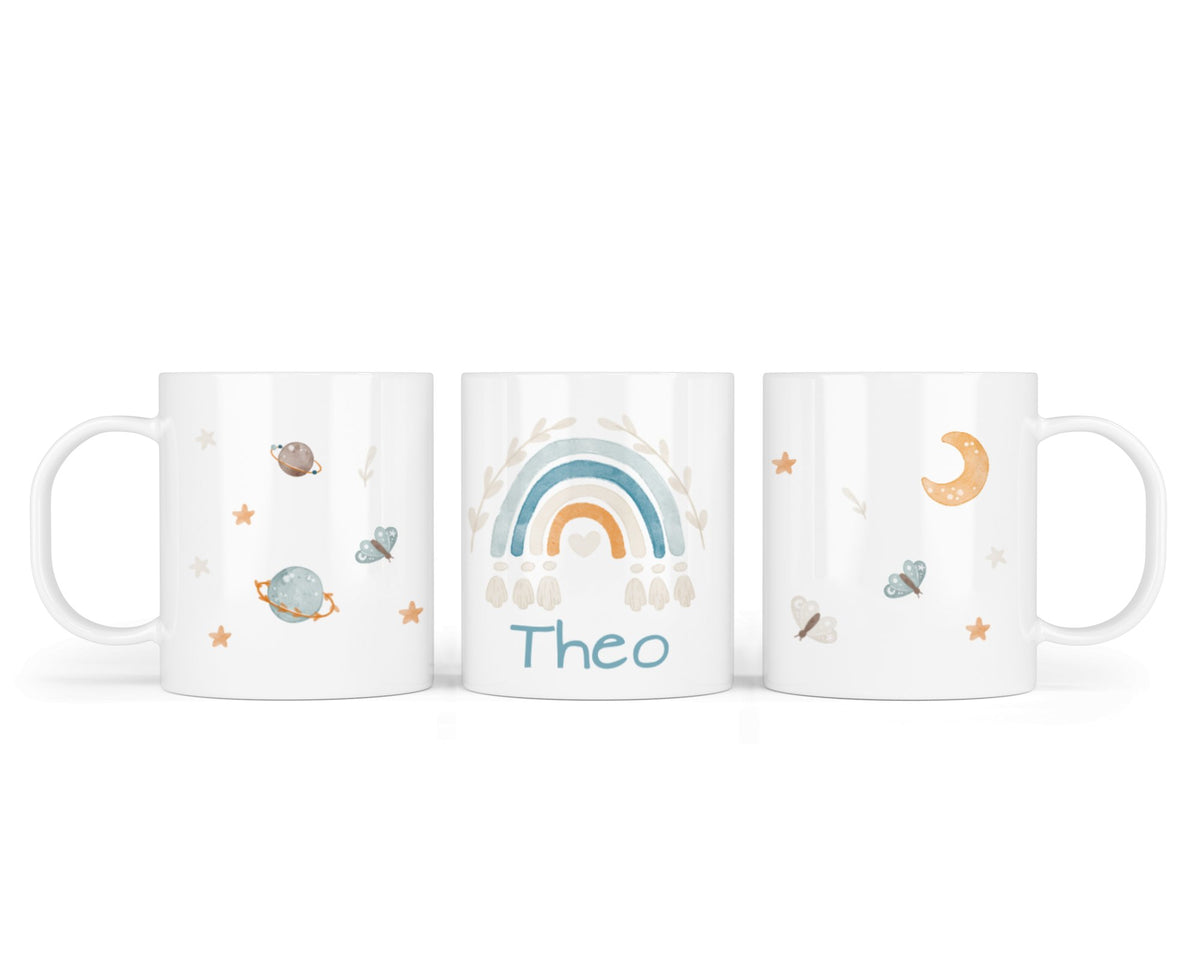 Kunststofftasse 04.boho rainbow blau