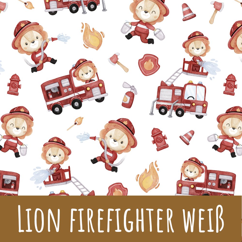 Lion Firefighter weiß Bio Rib Jersey