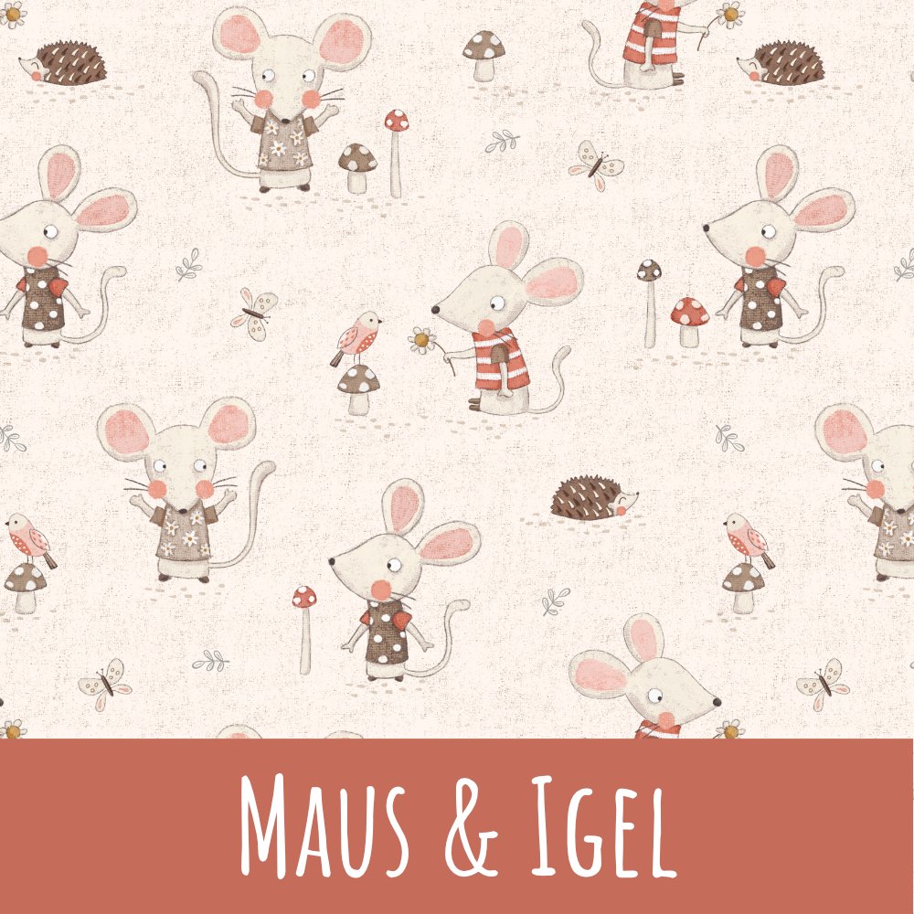 Maus und Igel Baumwolle