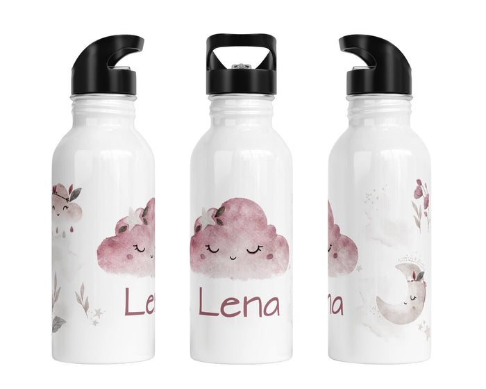 Personalisierte Edelstahl Trinkflasche 29.boho cloud
