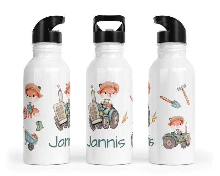 Personalisierte Edelstahl Trinkflasche 44.Bauernhof