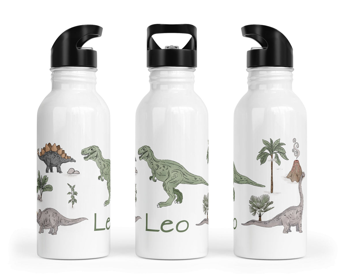 Personalisierte Edelstahl Trinkflasche 62.Dino Park