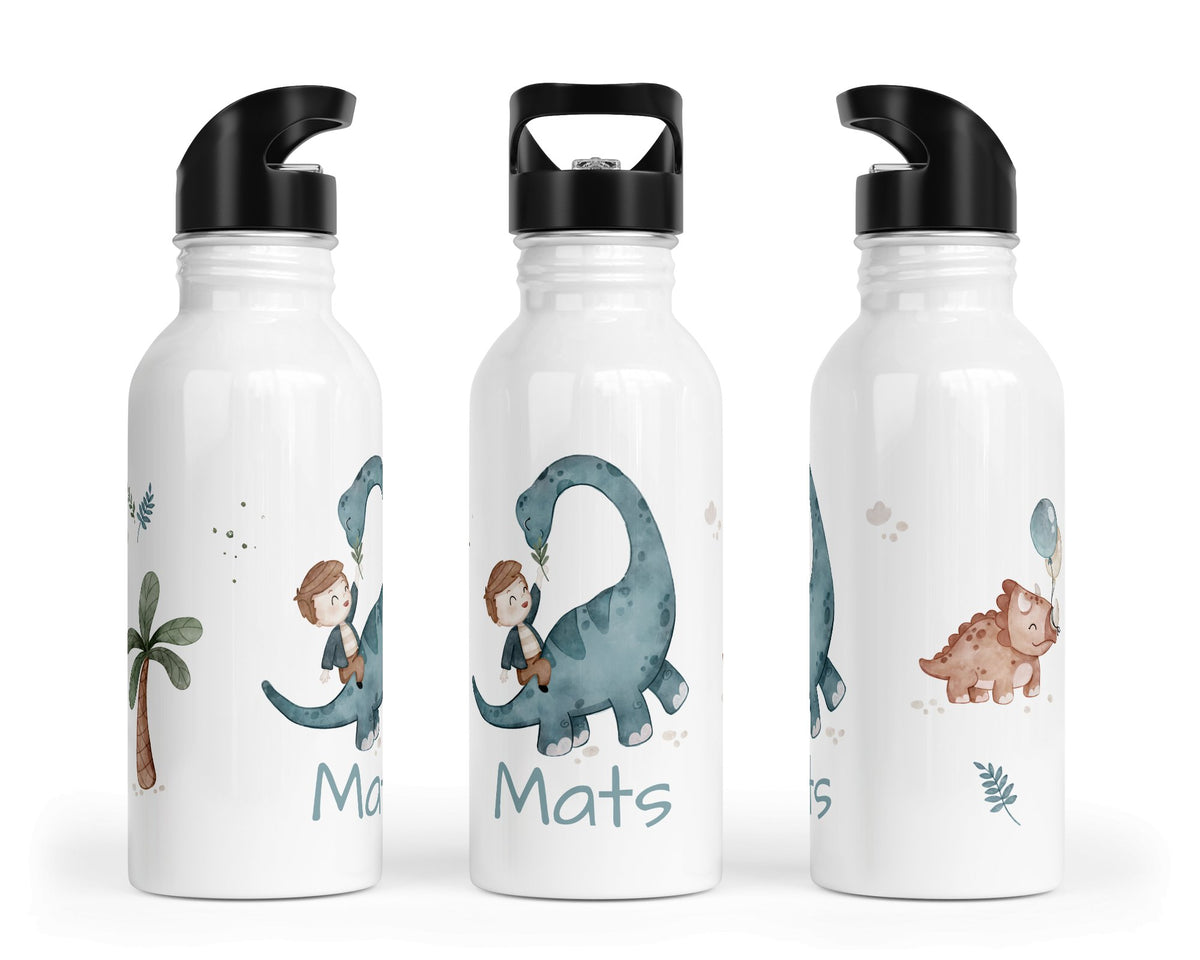 Personalisierte Edelstahl Trinkflasche 6.Dinoreiter