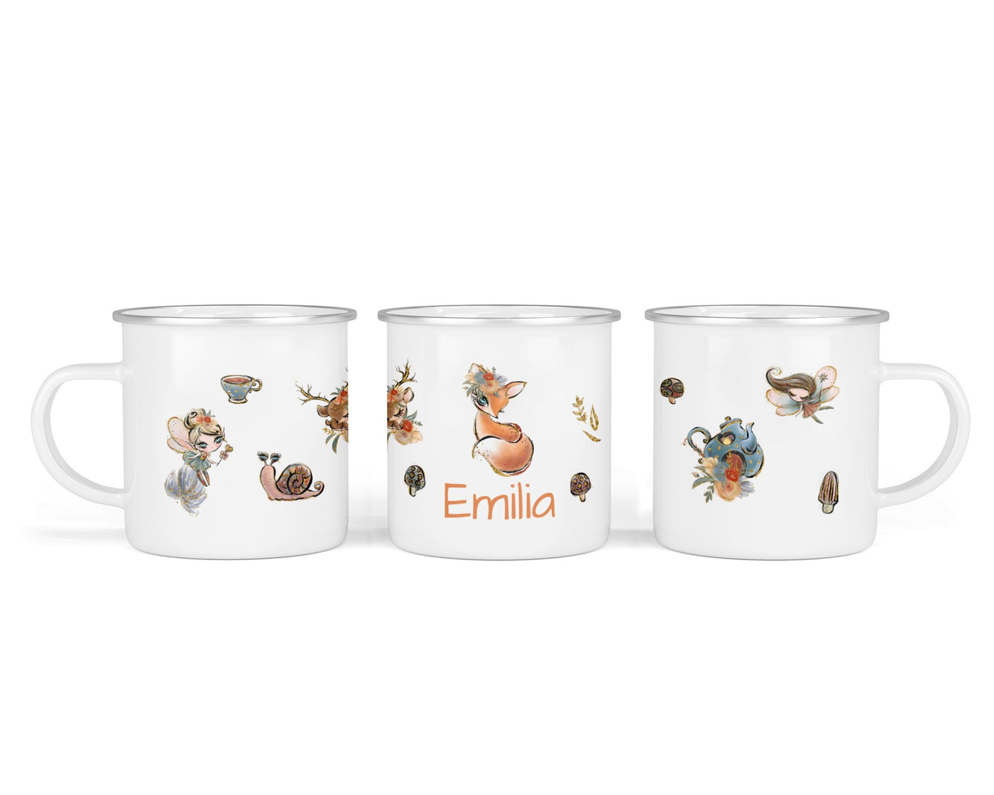 Personalisierte Emaille-Tasse ‚Magische Welt' mit Namen von zwanzigzwo – 300 ml