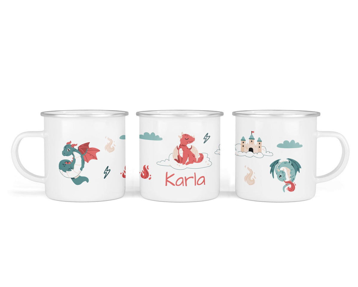 Personalisierte Emailletasse 65.Drache