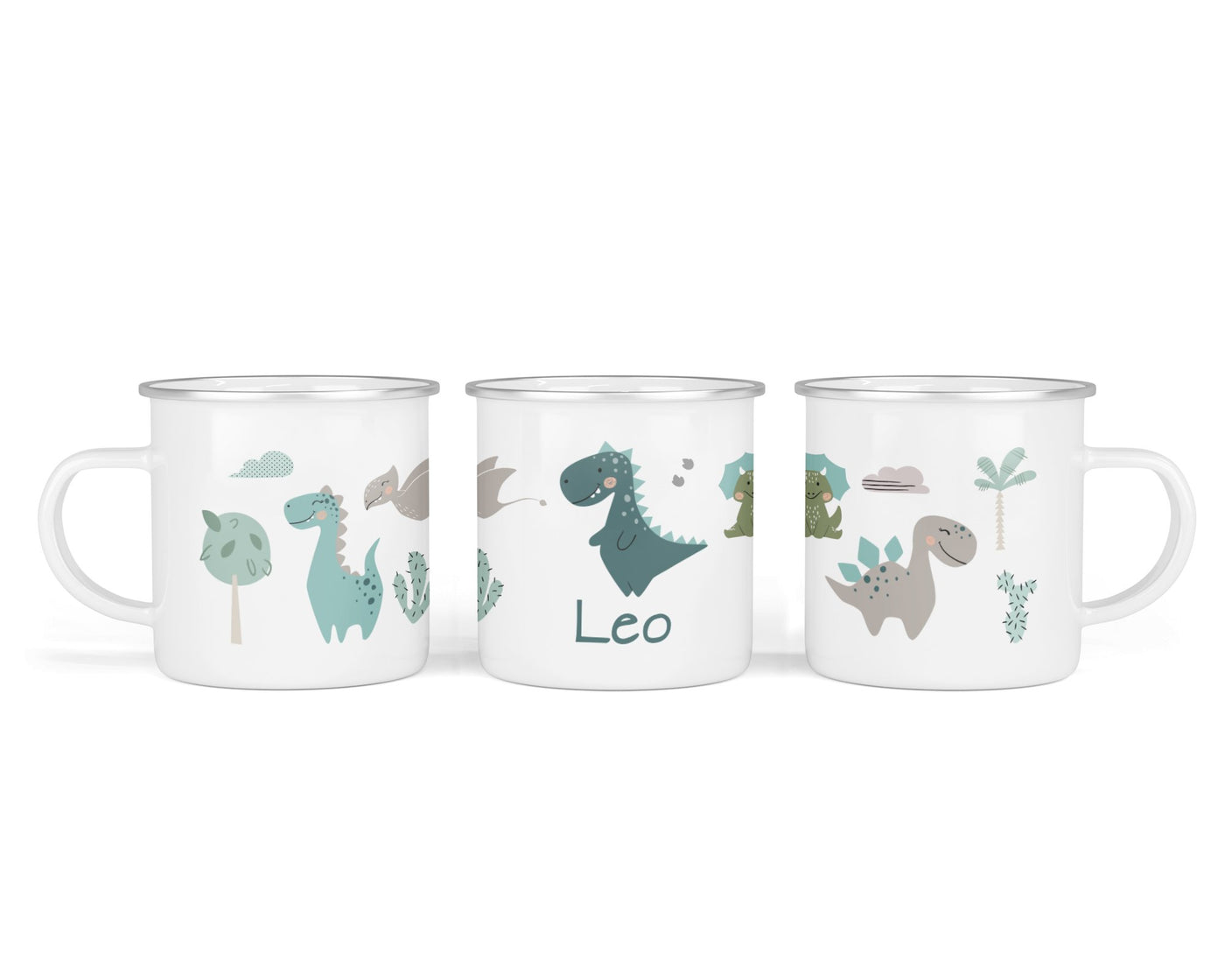 Personalisierte Emailletasse 75. Dinosause - Mamikes