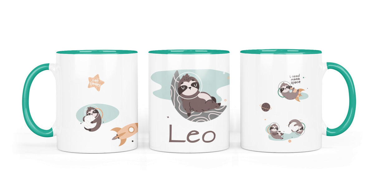 Personalisierte Keramiktasse (7 Farben) 12.spacy sloth