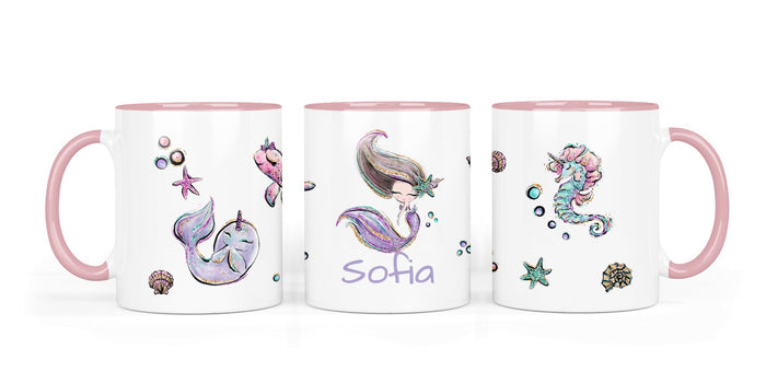 Personalisierte Keramiktasse (7 Farben) 15.mermaids