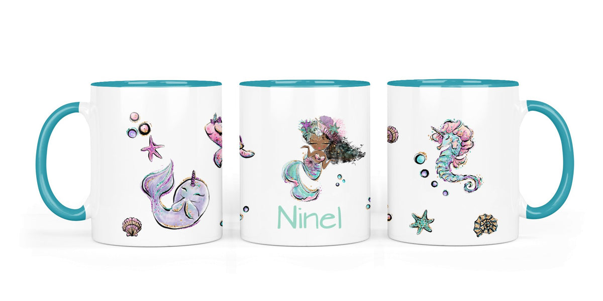 Personalisierte Keramiktasse (7 Farben) 17.mermaids 3
