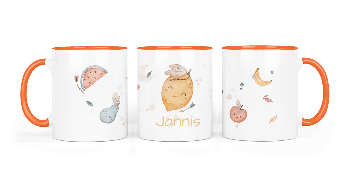 Personalisierte Keramiktasse (7 Farben) 1.boho fruits
