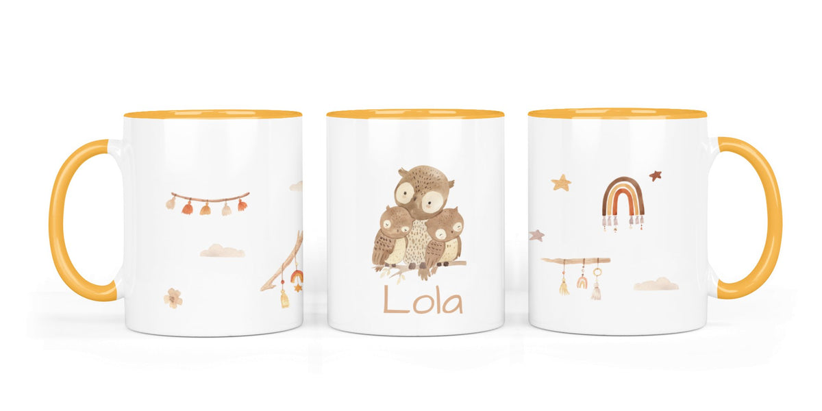 Personalisierte Keramiktasse (7 Farben) 27.Eule