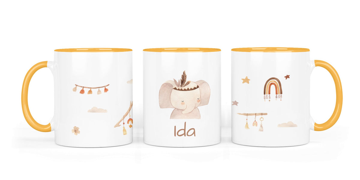Personalisierte Keramiktasse (7 Farben) 36.Elefant
