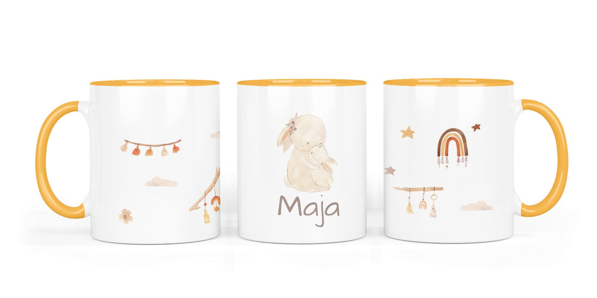 Personalisierte Keramiktasse (7 Farben) 37.Hase